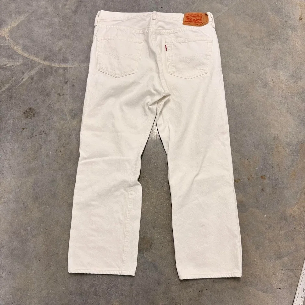 Vintage 2000s Levi's 501 White Button Fly Straight Leg Jeans